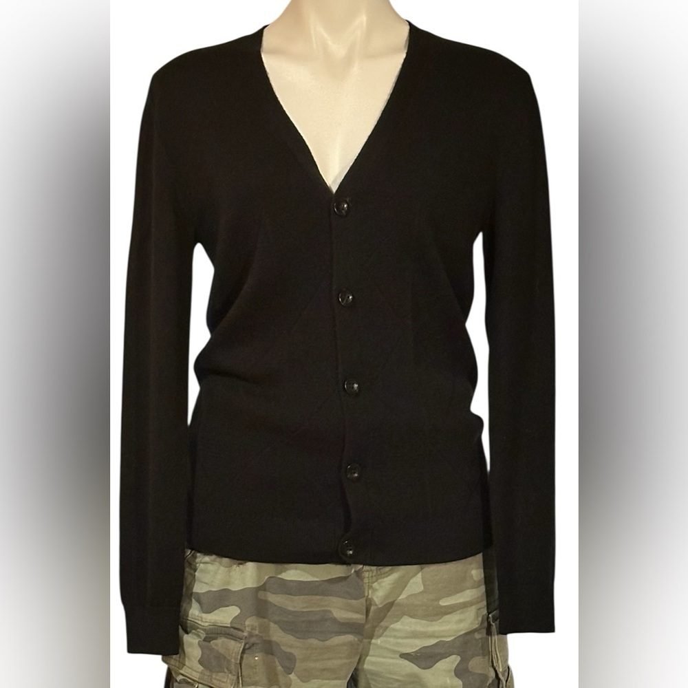 Mcxx Metropolitan men’s black thin cardigan sweater size S.